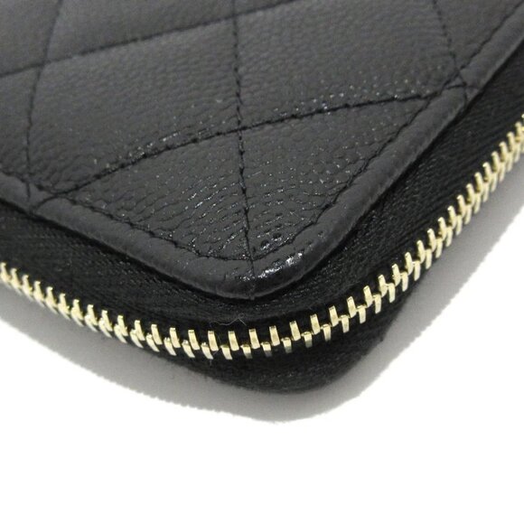 Auth CHANEL Classic Zip Card Case / Matrasse AP3179 Black Calfskin Coin Case - Picture 6 of 11